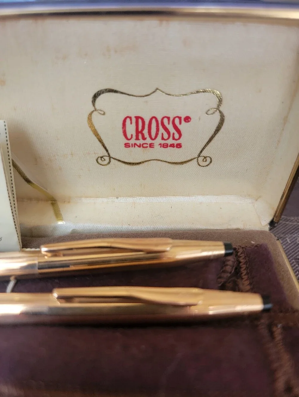 Cross Vintage Gold-Tone Pen & Pencil Set - Lifetime Mechanical Guarantee